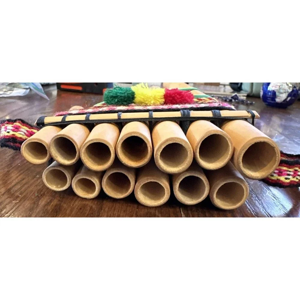Vintage Kjarkas Bolivian Double Row Bamboo Pan‎ Pipes